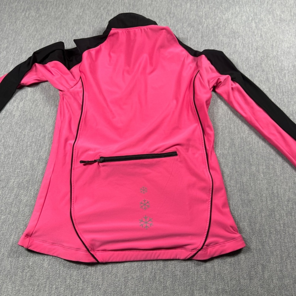 Canari Cycling Jacket Womens M Pink‎ Black Full Zip Thermal Fleece Bicycle Coat - Picture 4 of 6